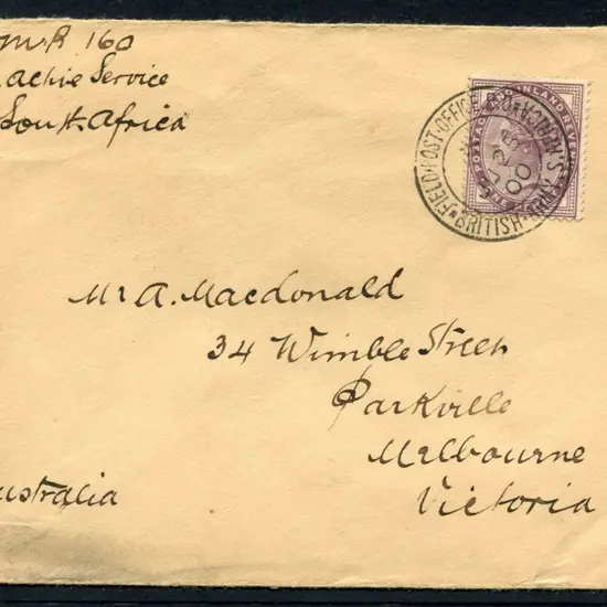 South Africa-Boer War 1900 (25th June) "On Active ...