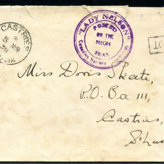 St Vincent 1938 env addressed to St Lucia with 1½d ...