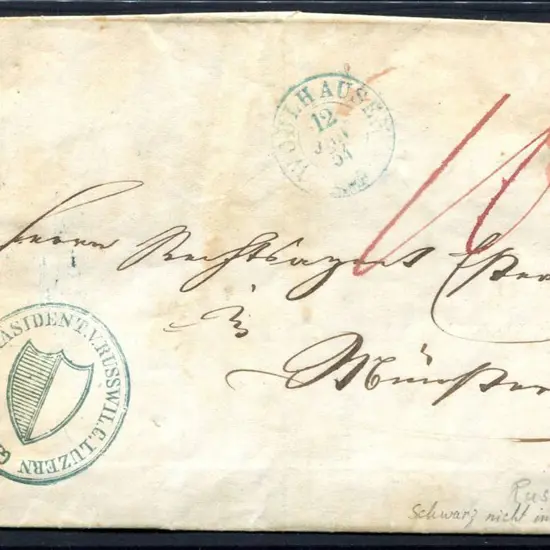 Switzerland 1854 (Jan) Russwil, Lucerne to ...