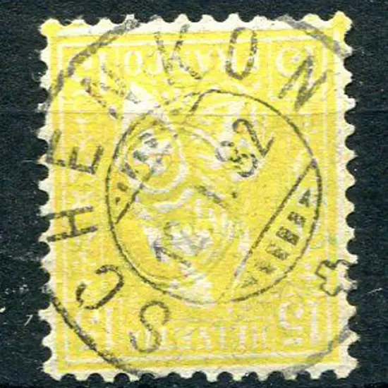 Switzerland 1881 15¢ lemon-yellow on granite ...