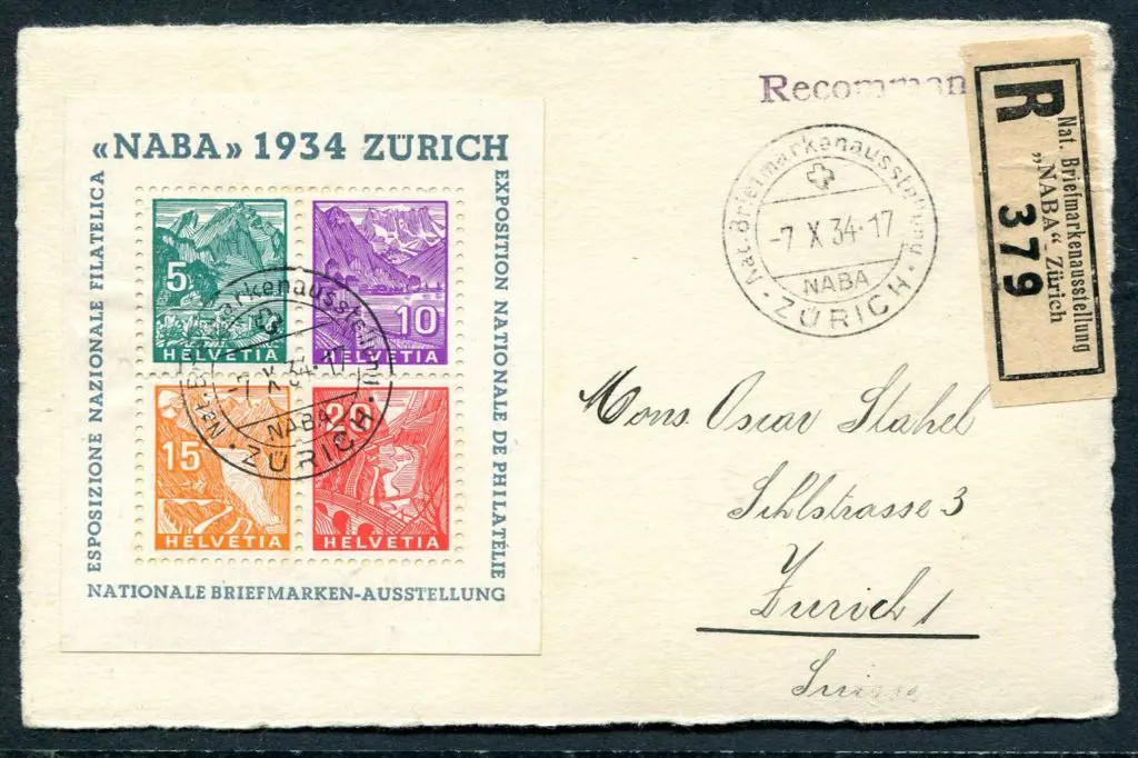 Switzerland 1934 National Stamp Exhibition M/S. ... Image 1++