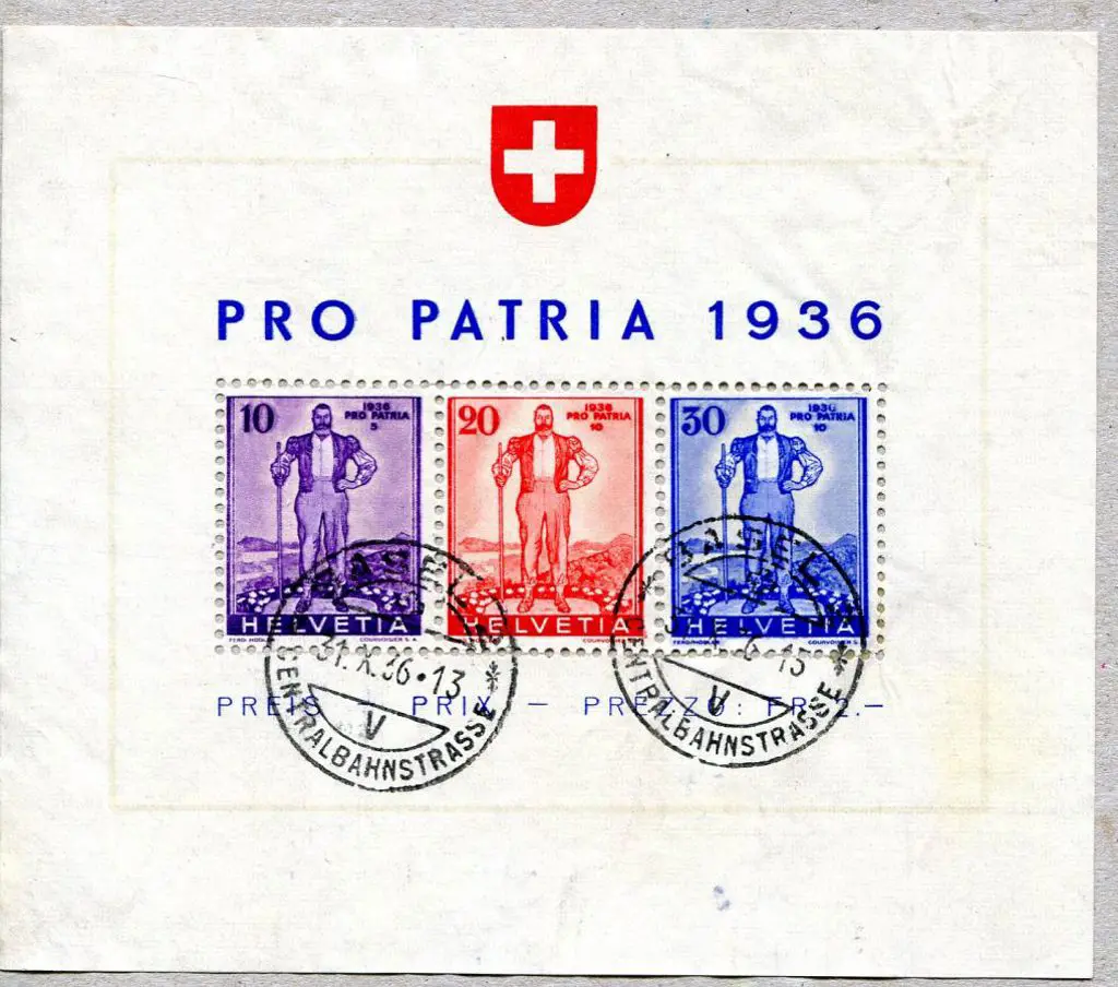 Switzerland 1936 Pro Patria National Defence Fund ... Image 1++