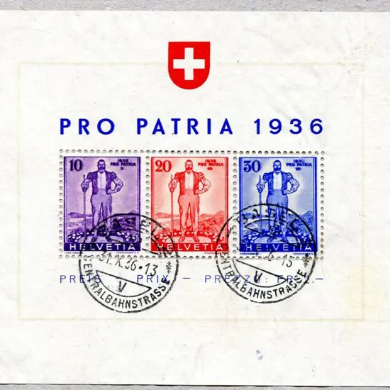 Switzerland 1936 Pro Patria National Defence Fund ...