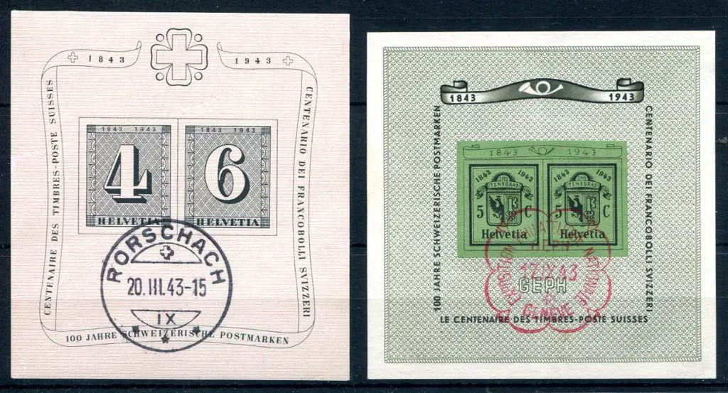 Switzerland 1943 Swiss Cantonal Stamp Cent 70x75mm ... Image 1++