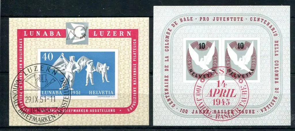 Switzerland 1945 Cent of Basel Cantonal Stamp M/S ... Image 1++