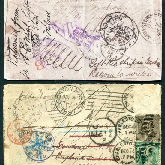 USA 1888 A much-travelled envelope to US Consulate ...