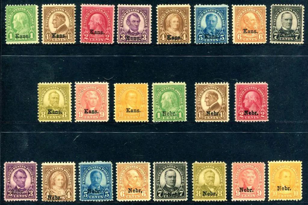 USA 1929 "Kans" & "Nebr" ovpts complete MLH with ... Image 1++