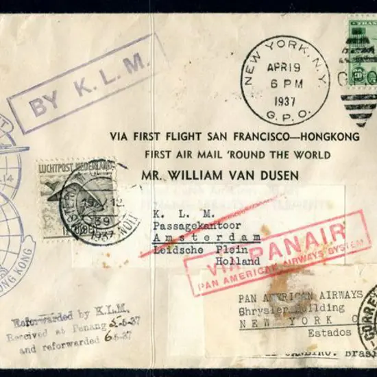 USA 1937 (19th Apr) First Round the World airmail ...