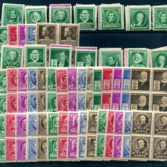 USA 1940 Famous Americans sets of 35 in blocks of ...