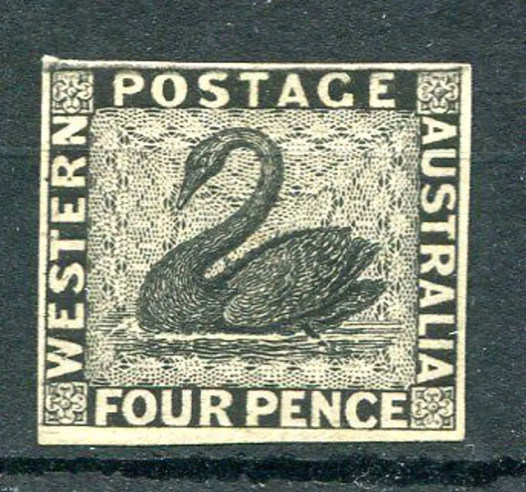 4d imperforate plate proof in black on ungummed, ... Image 1++