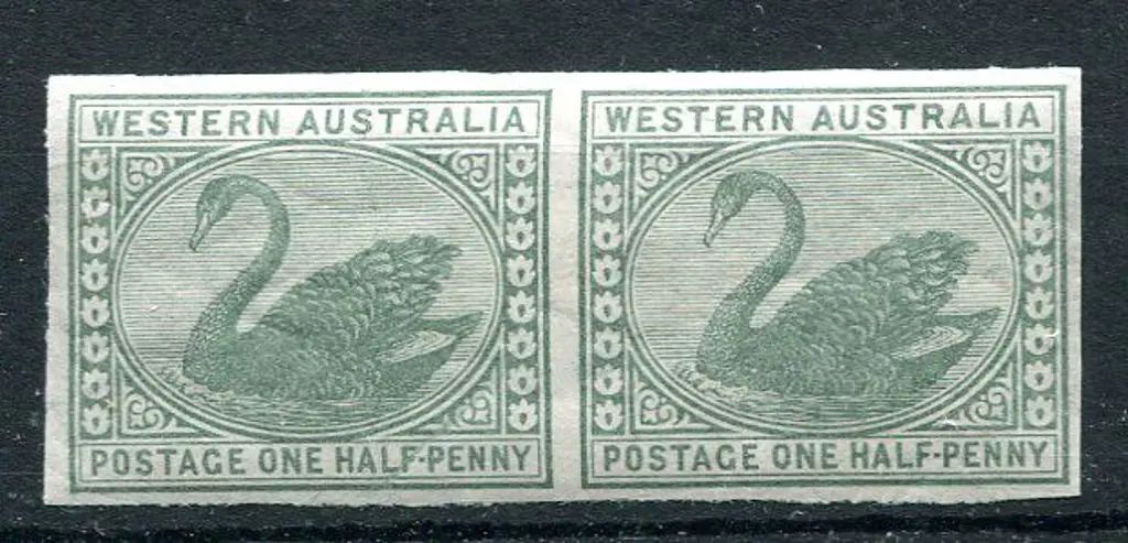 ½d green imperforate horizontal plate proof pair ... Image 1++