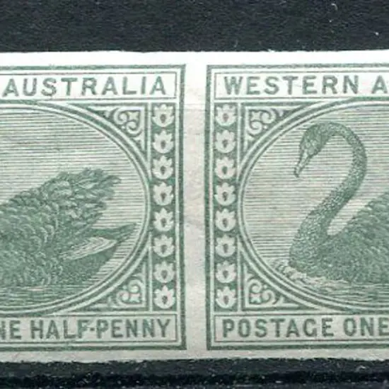½d green imperforate horizontal plate proof pair ...