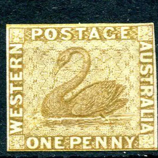 1d bistre imperforate plate proof with wmk ...