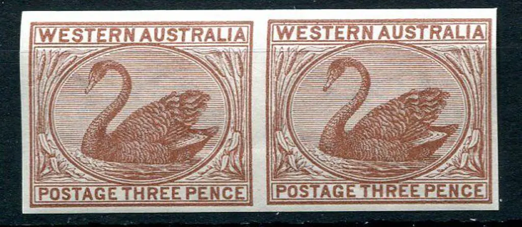 3d red-brown imperforate horizontal plate proof ... Image 1++