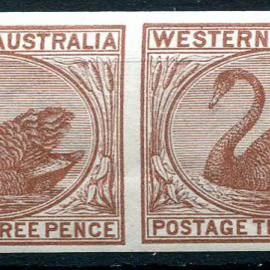 3d red-brown imperforate horizontal plate proof ...