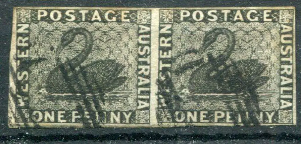 1854 1d black horizontal pair. F/U by void grid on ... Image 1++