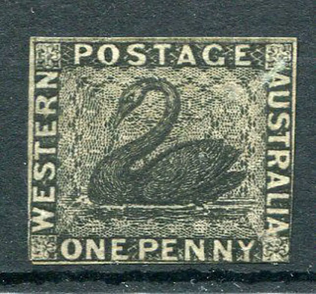 1854 1d black with 2 close margins, right & lower ... Image 1++