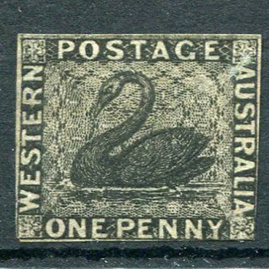 1854 1d black with 2 close margins, right & lower ...
