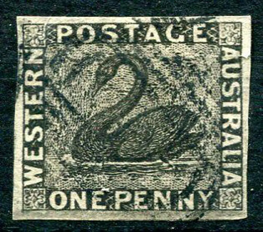 1854 1d black fine used with 4 good clear margins ... Image 1++