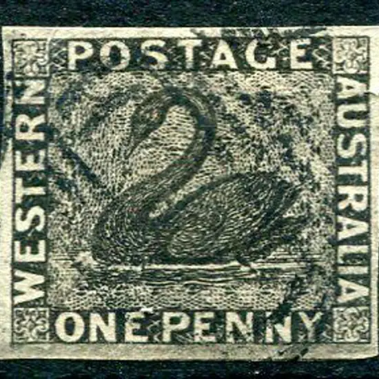 1854 1d black fine used with 4 good clear margins ...