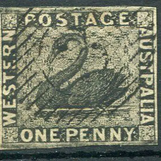 1854 1d black with 4 close even margins. Fine used ...