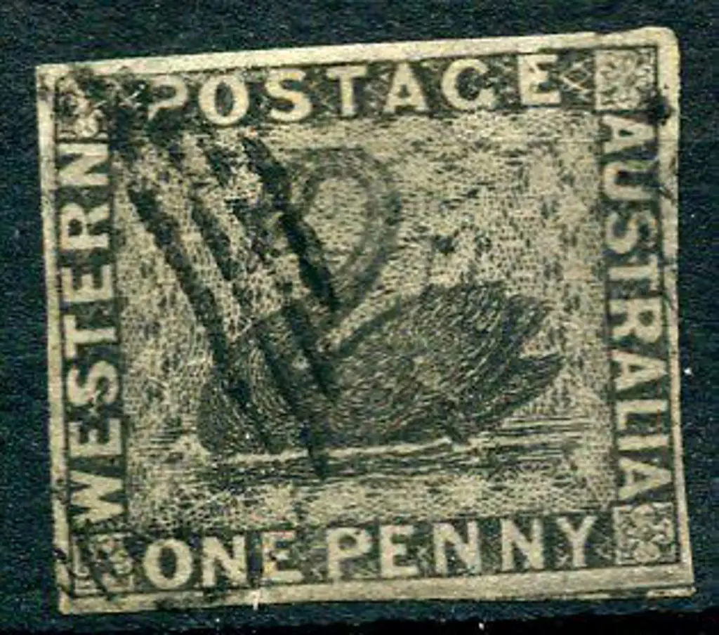 1854 1d black with clear even 4 margins. Used with ... Image 1++