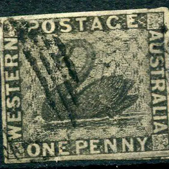 1854 1d black with clear even 4 margins. Used with ...