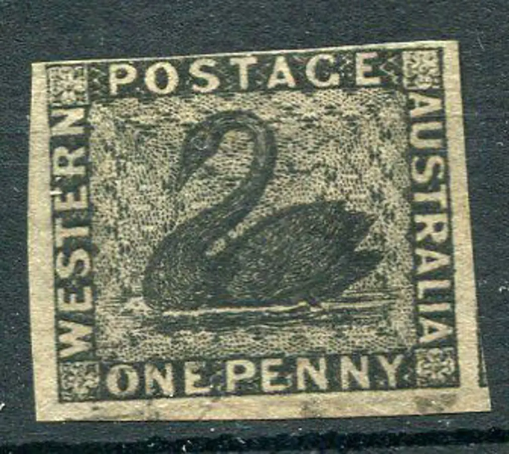 1854 1d black with 3 good to large margins, top ... Image 1++