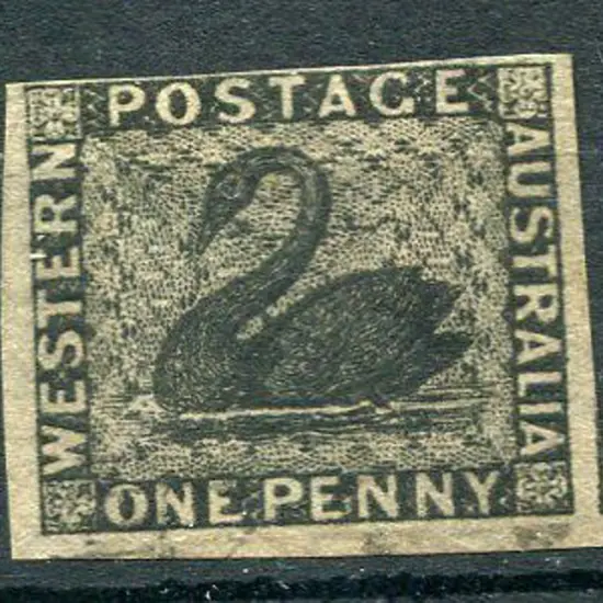 1854 1d black with 3 good to large margins, top ...