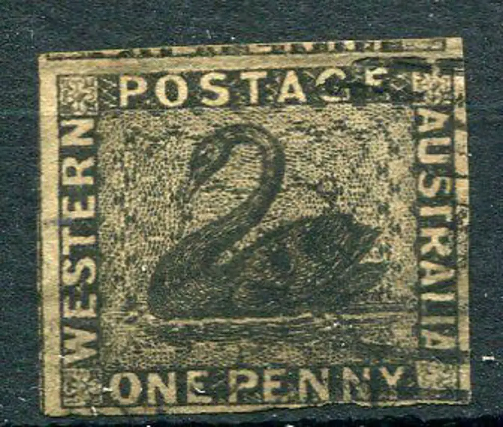 1854 1d black with 4 margins close at base but top ... Image 1++