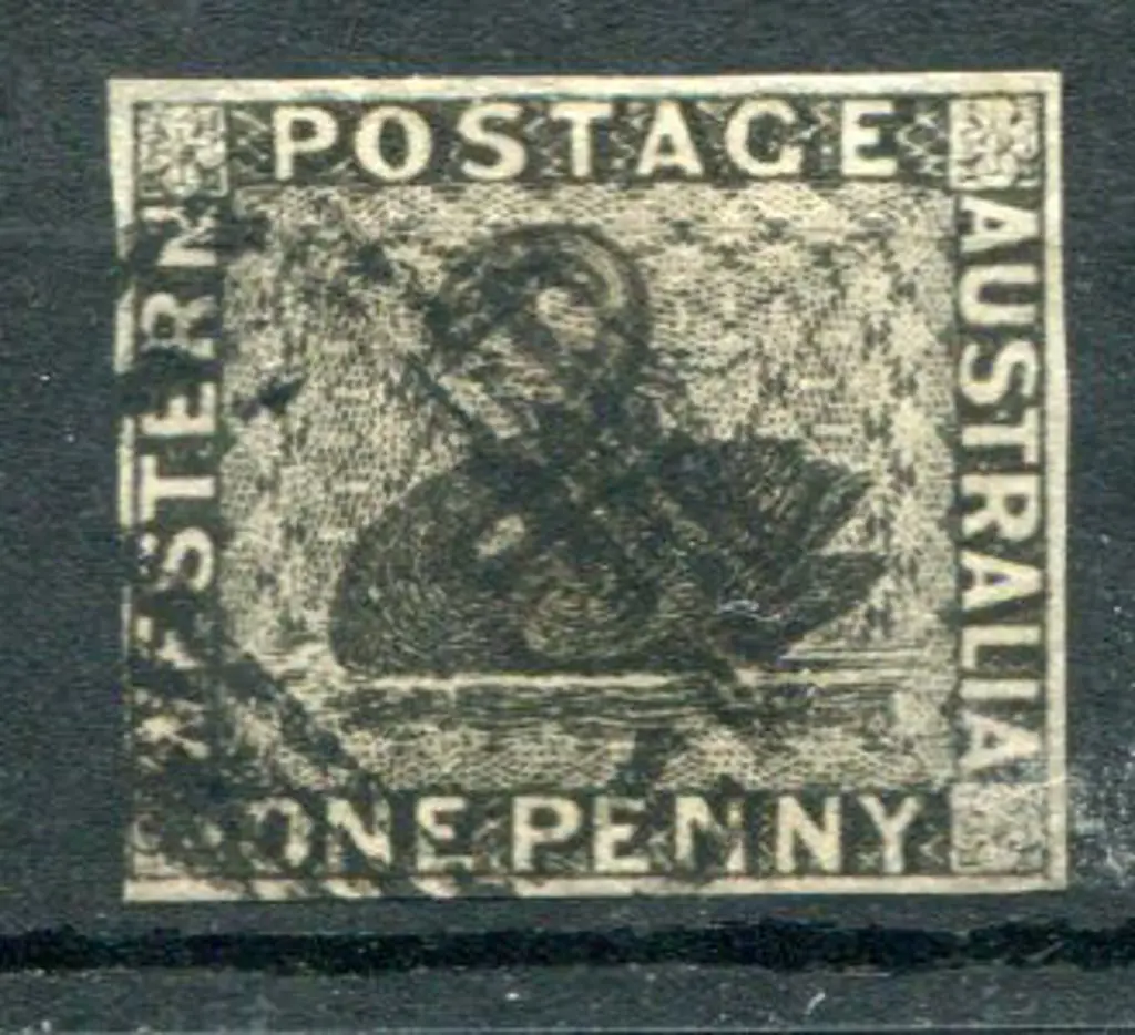 1854 1d black with 4 large to close margins. F/U. ... Image 1++