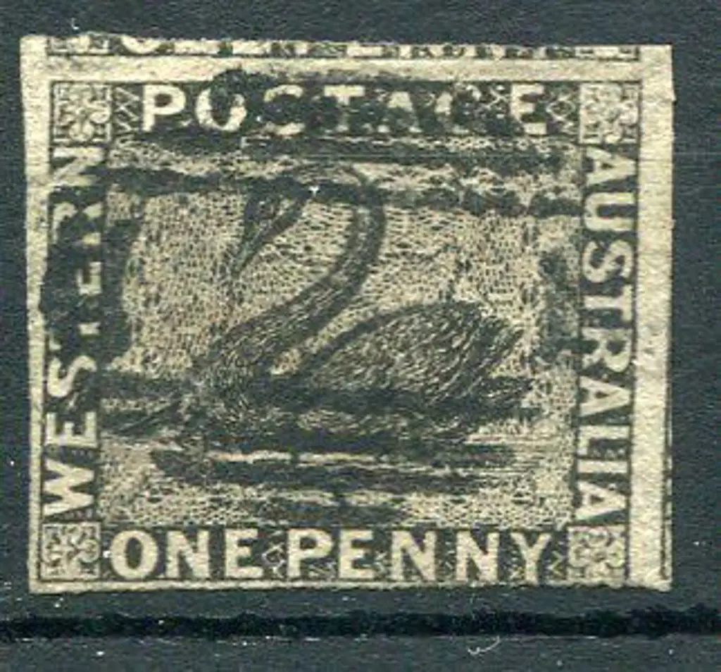 1854 1d black with 3 large margins, 2 showing part ... Image 1++