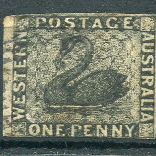 1854 1d black with 4 close to just touching ...