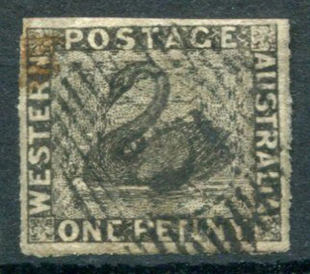 1854 1d black, part rouletted. Fine used with ... Image 1++