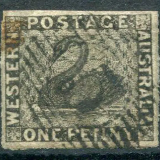 1854 1d black, part rouletted. Fine used with ...