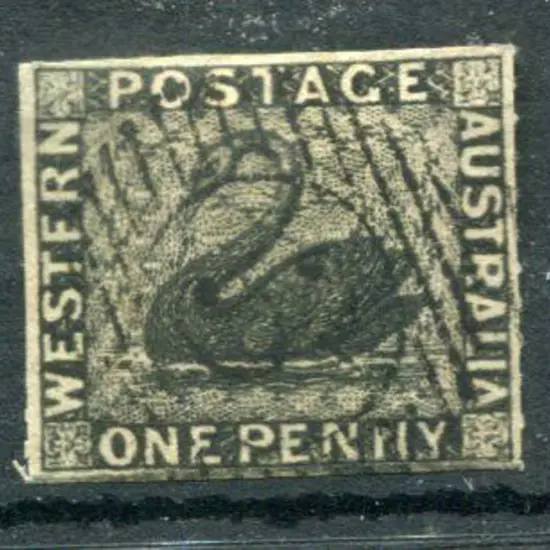 1854 1d black. Rouletted perfs evidenced on sides. ...