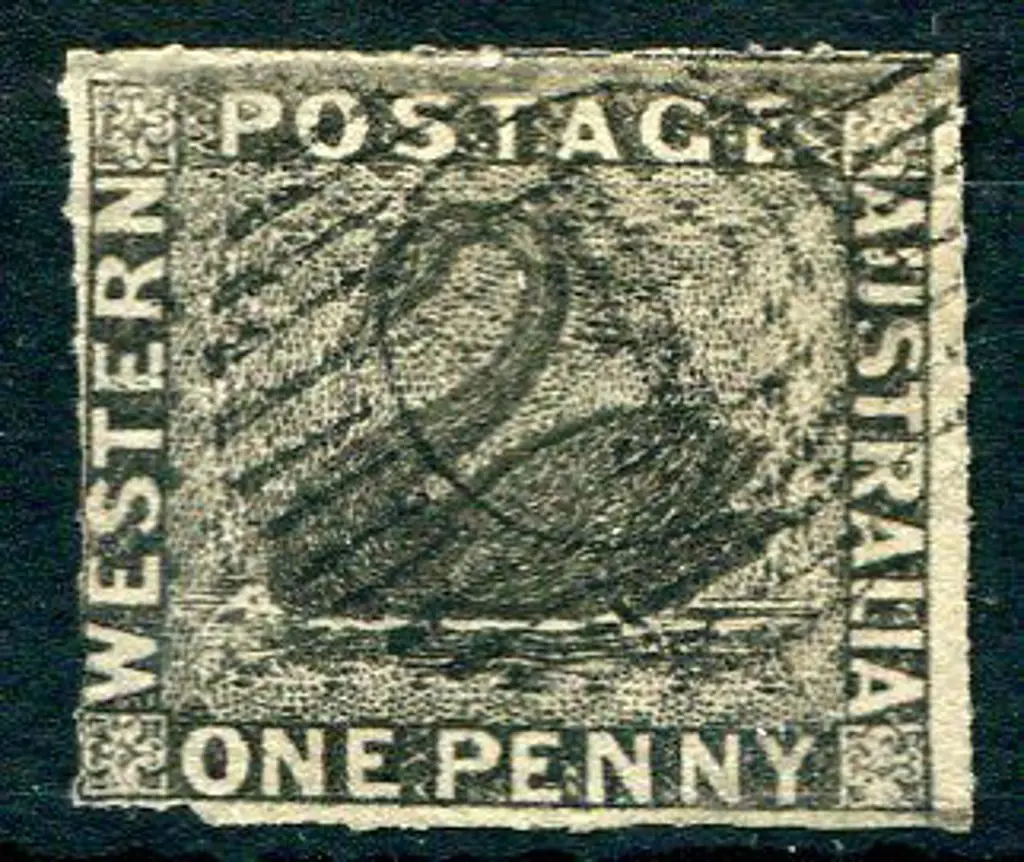 1854 1d black rouletted on all 4 sides. Fine used ... Image 1++