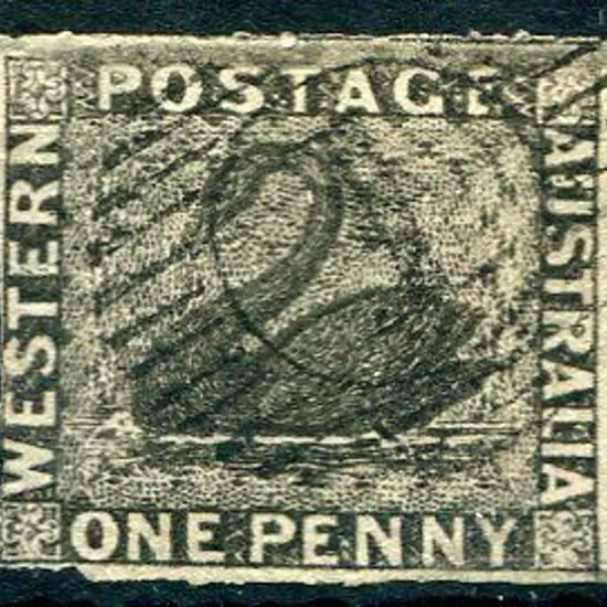 1854 1d black rouletted on all 4 sides. Fine used ...
