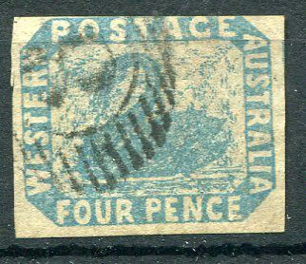 1854 4d pale blue, 3 good to large margins, top ... Image 1++