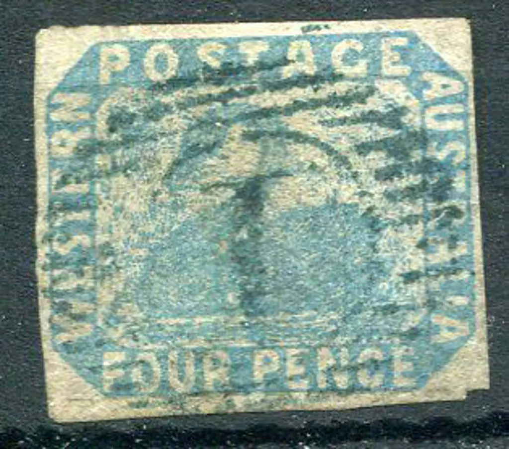 1854 4d pale blue with 4 clear margins. Fine used ... Image 1++