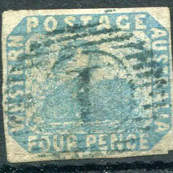 1854 4d pale blue with 4 clear margins. Fine used ...