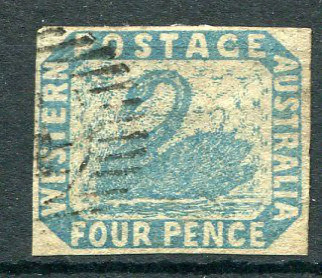 1854 4d pale blue, 4 close even margin. Fine used ... Image 1++