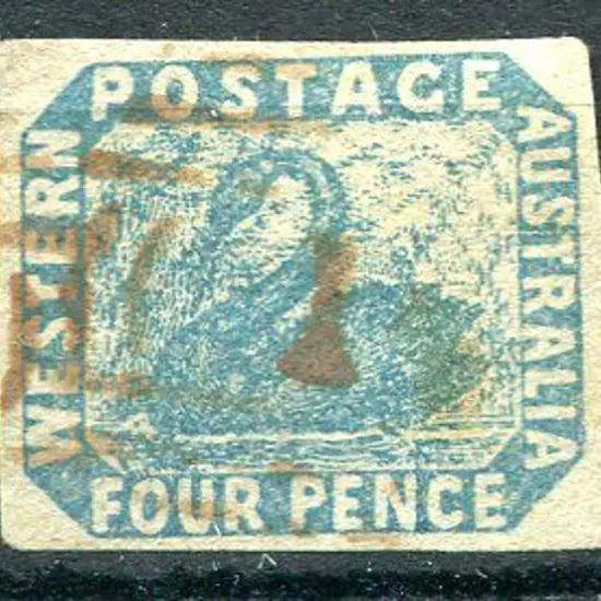 1854 4d pale blue. 4 clear generous margins & fine ...