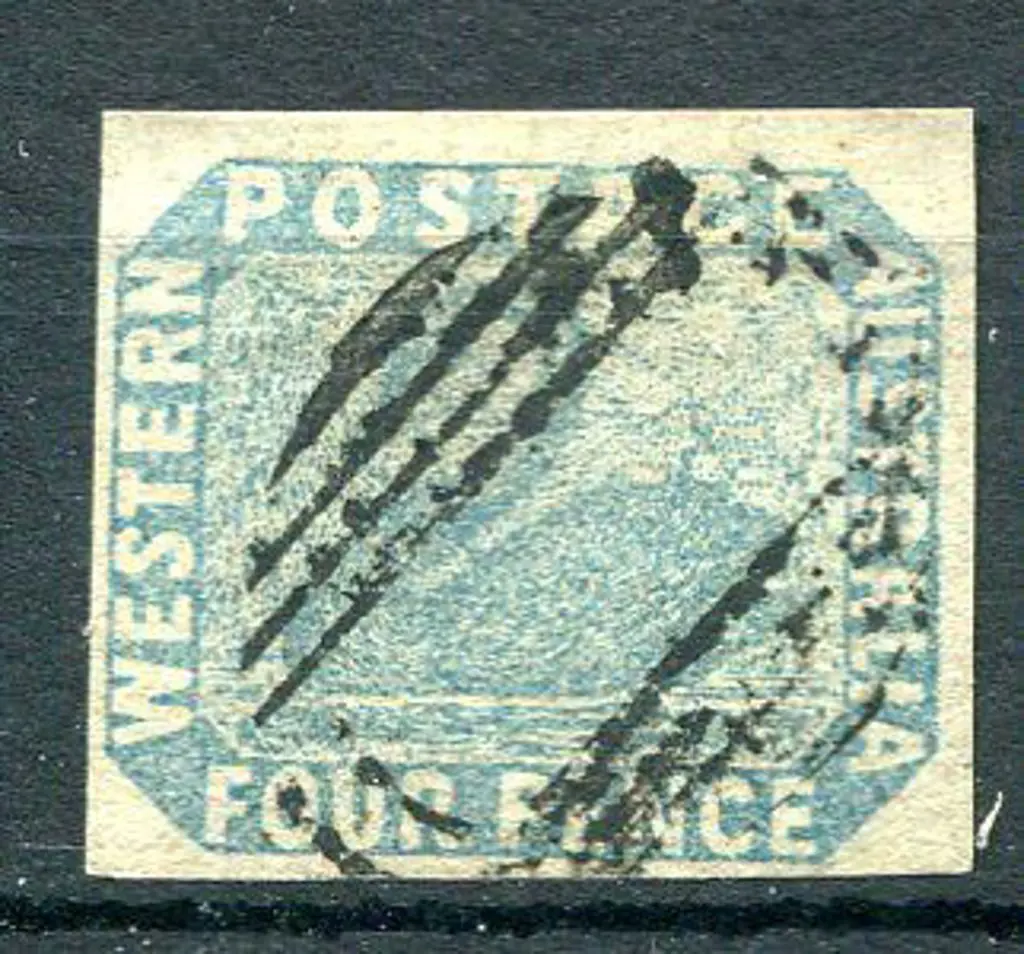 1854 4d pale blue. 4 margin example fine used with ... Image 1++