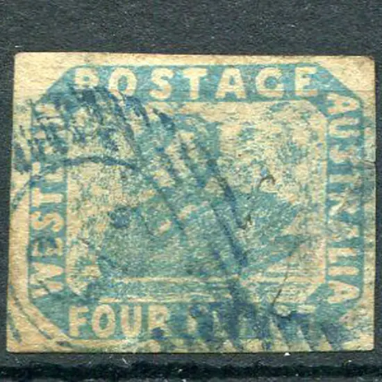 1854 4d pale blue with 4 close to good margins. ...