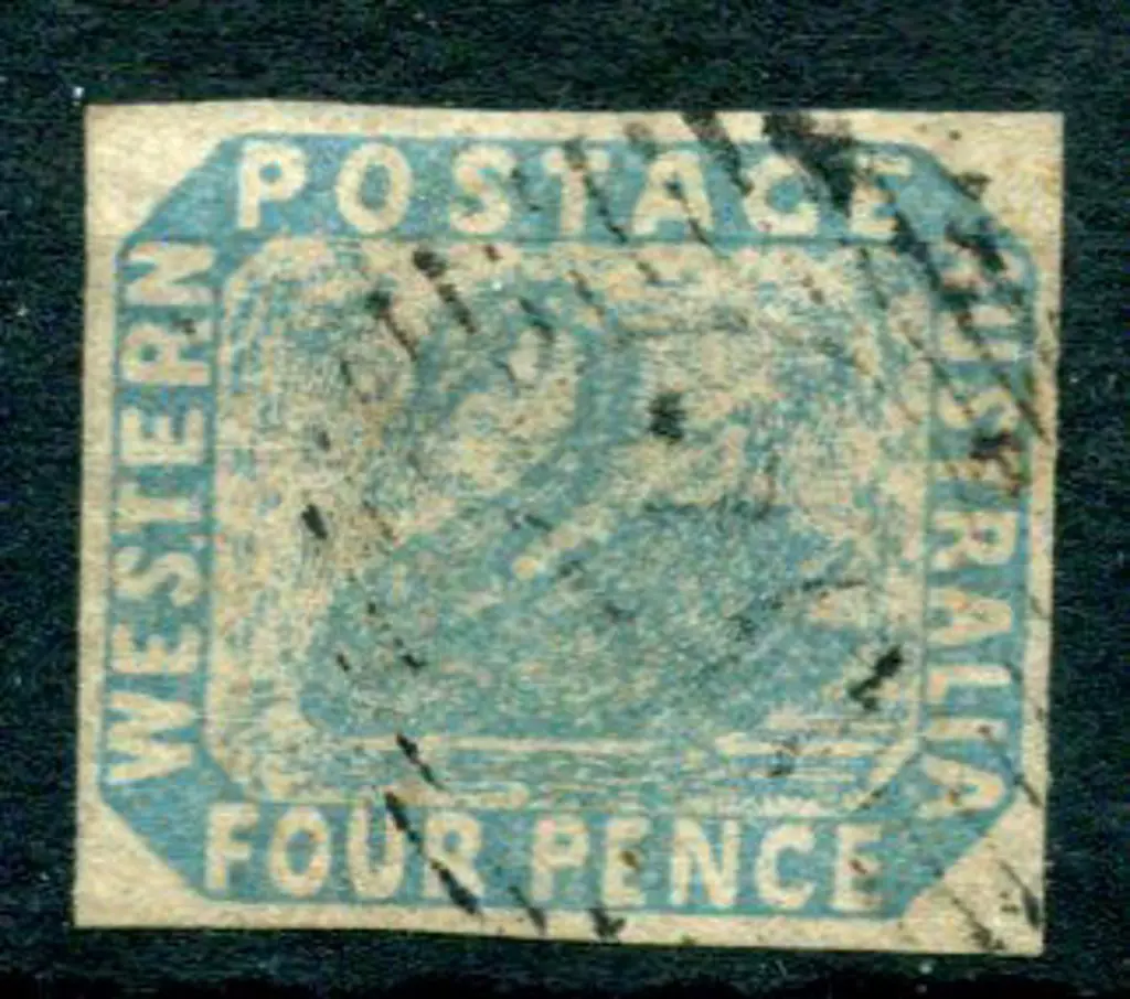 1854 4d pale blue. Lightly used by 15 bar "20" ... Image 1++