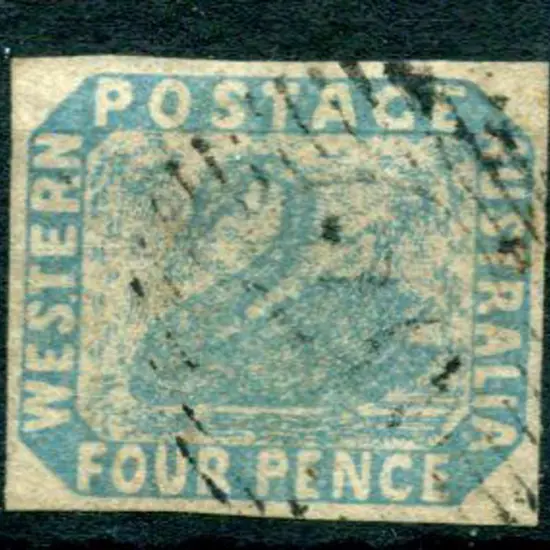 1854 4d pale blue. Lightly used by 15 bar "20" ...