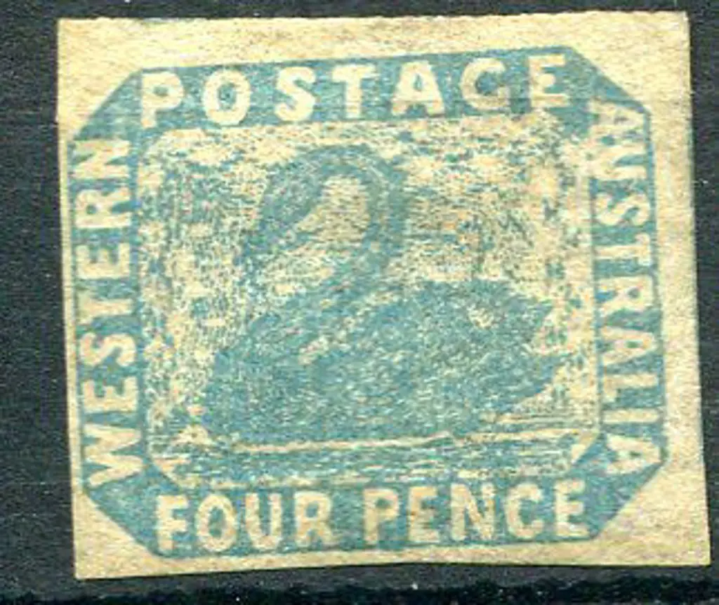 1854 4d pale blue, 2 close margins with top & ... Image 1++