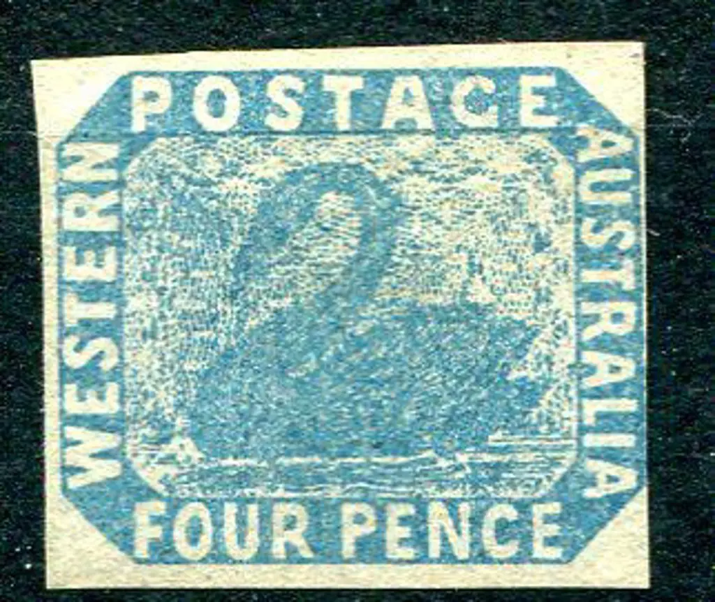 1854 4d pale blue with 3 good margins, the 4th ... Image 1++