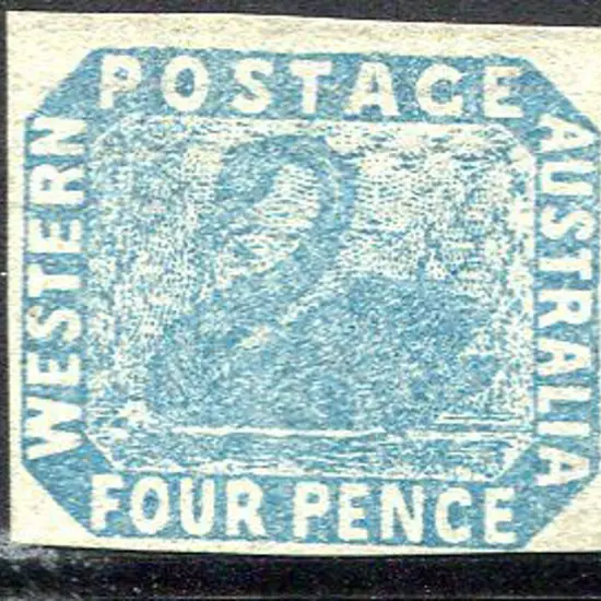 1854 4d pale blue. 4 margins, bottom close to ...